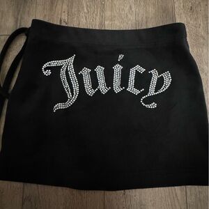 Juicy Couture Black velour rhinestone skirt
